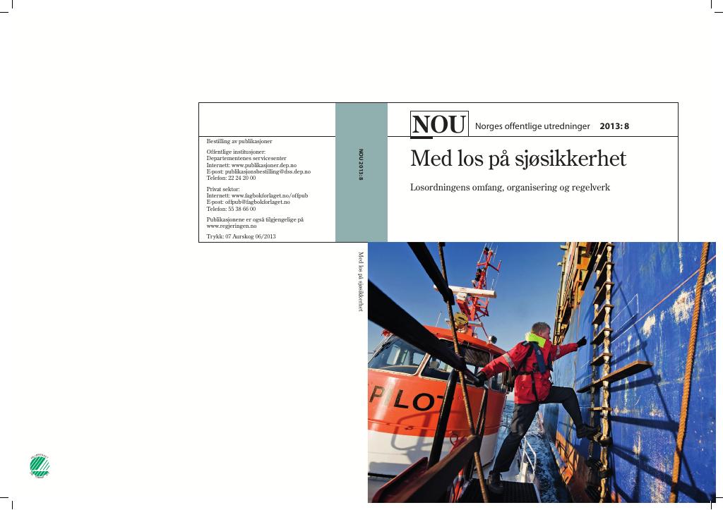 Forsiden av dokumentet NOU 2013: 8 - Med los på sjøsikkerhet