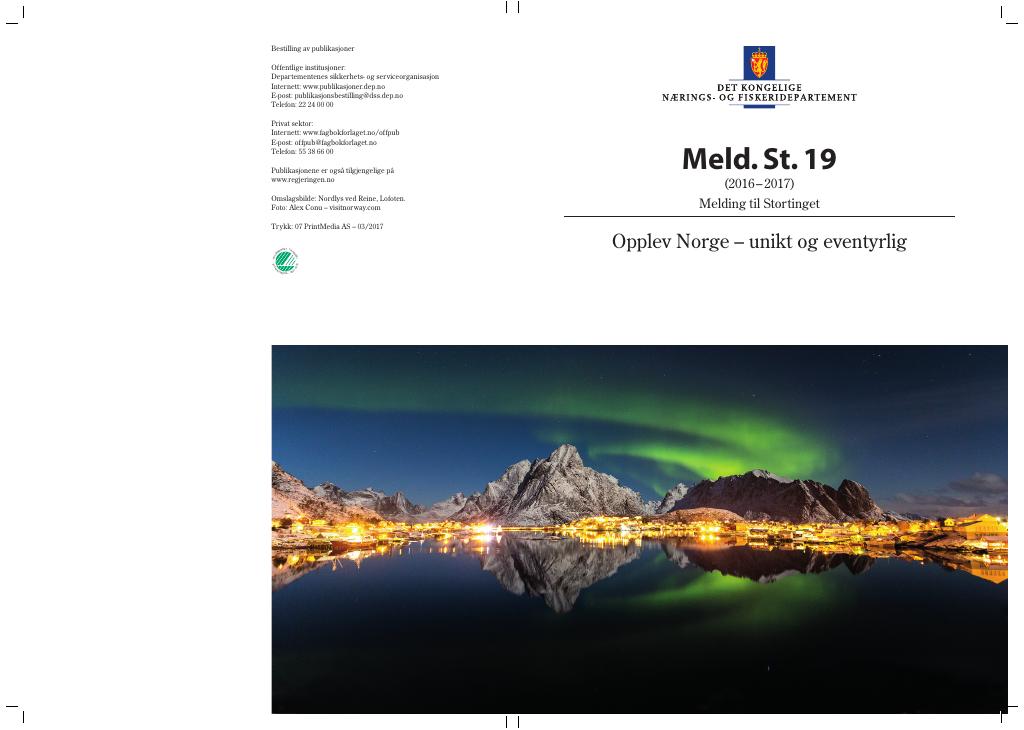 Forsiden av dokumentet Meld. St. 19 (2016–2017)