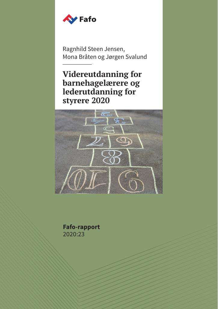 Forsiden av dokumentet Videreutdanning for barnehagelærere og lederutdanning for styrere 2020