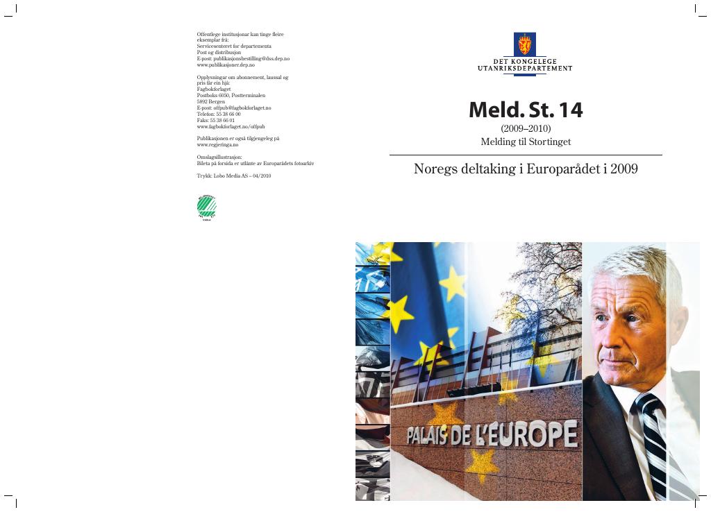 Forsiden av dokumentet Meld. St. 14 (2009-2010)