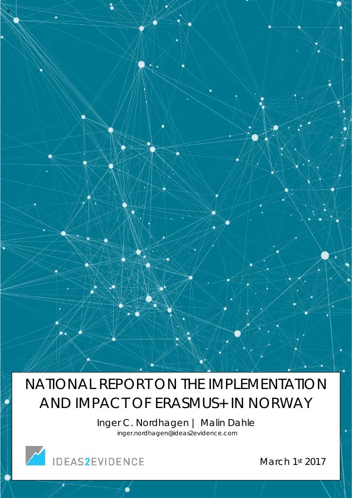 Forsiden av dokumentet National report on the implementation and impact of Erasmus+ in Norway