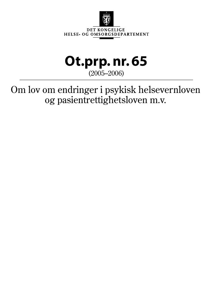 Forsiden av dokumentet Ot.prp. nr. 65 (2005-2006)