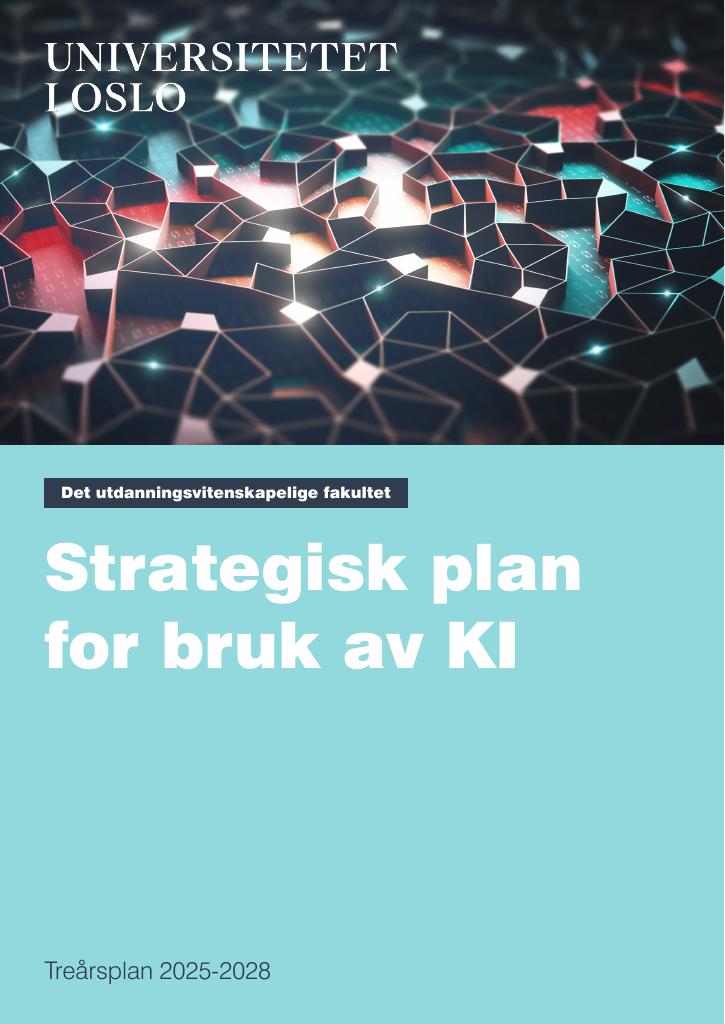 Forsiden av dokumentet Strategisk plan for bruk av KI