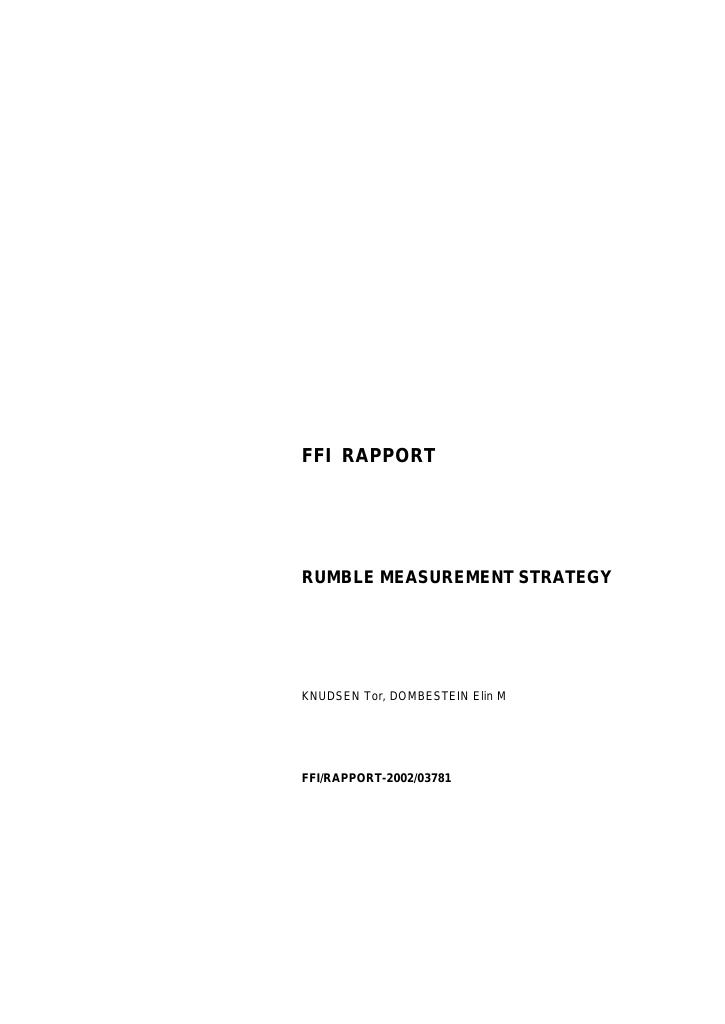 Forsiden av dokumentet Rumble measurement strategy