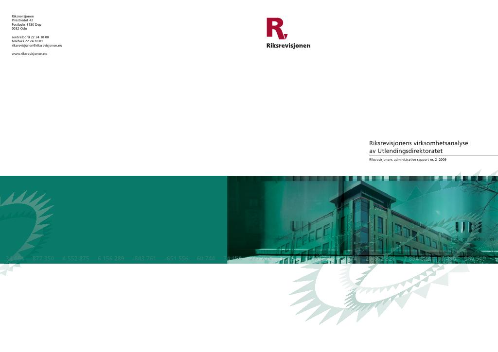 Forsiden av dokumentet Riksrevisjonens virksomhetsanalyse av Utlendingsdirektoratet