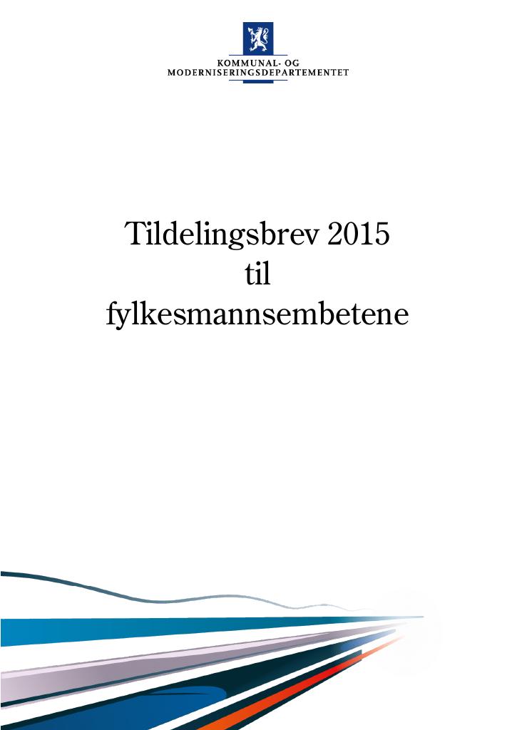 Forsiden av dokumentet Tildelingsbrev (pdf)