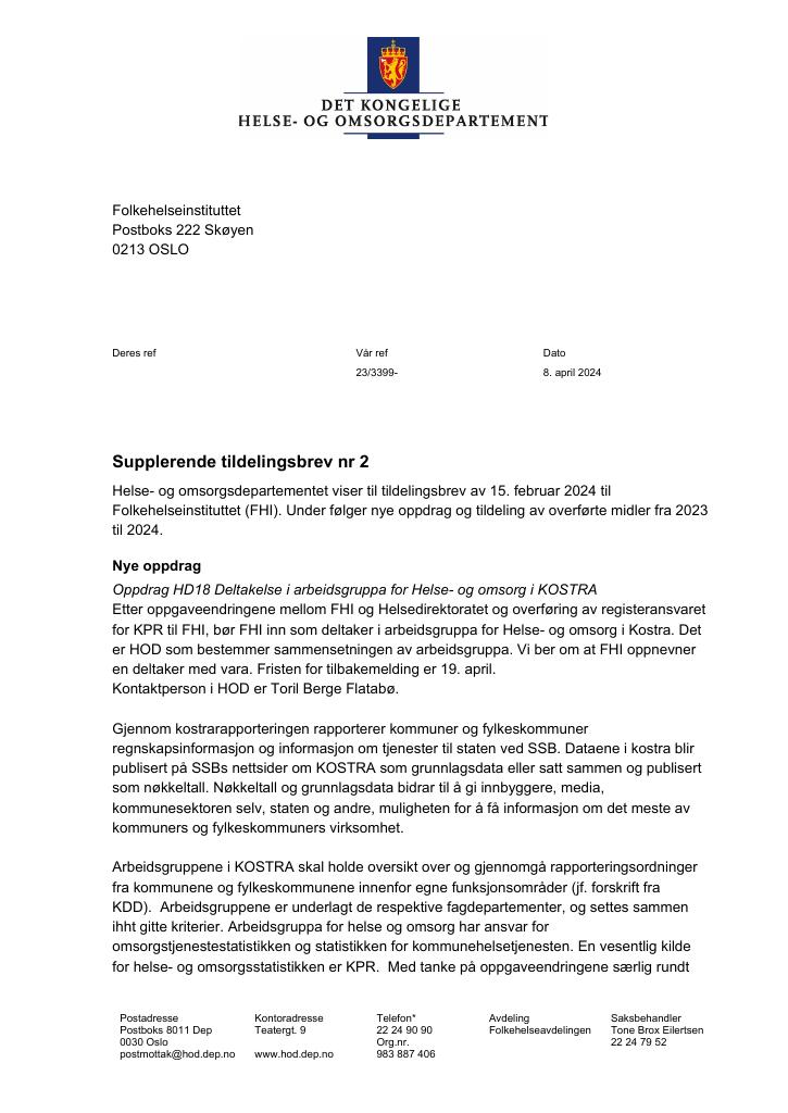 Forsiden av dokumentet supplerende 2 2024