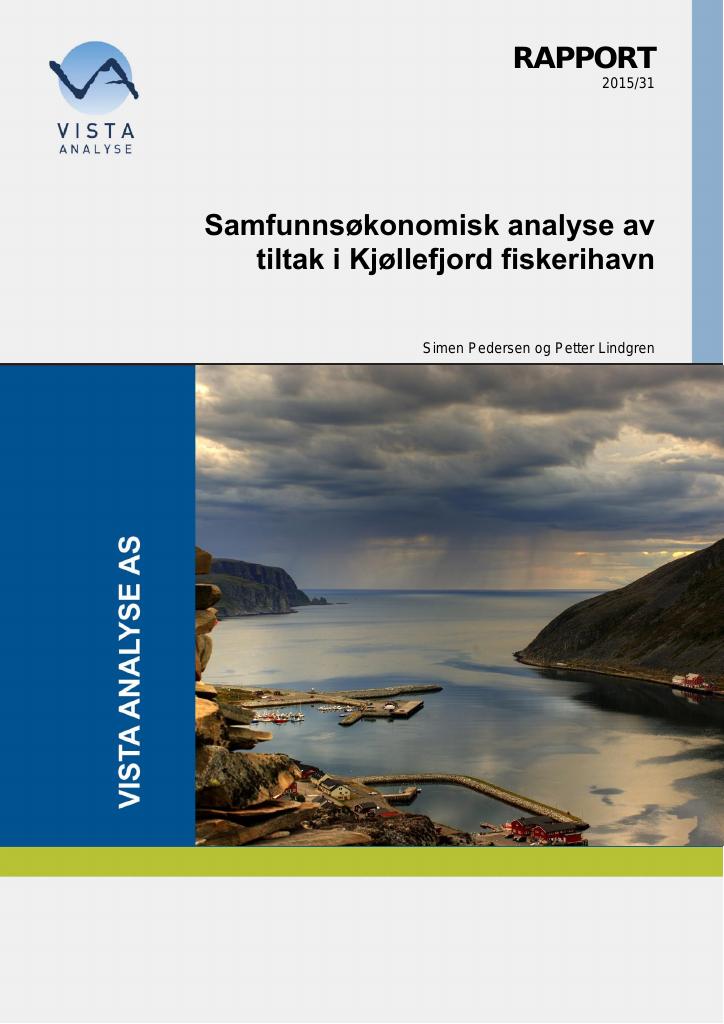 Forsiden av dokumentet Samfunnsøkonomisk analyse av tiltak i Kjøllefjord fiskerihavn