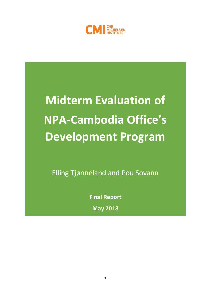 Forsiden av dokumentet Midterm Evaluation of NPA-Cambodia Office’s Development Program