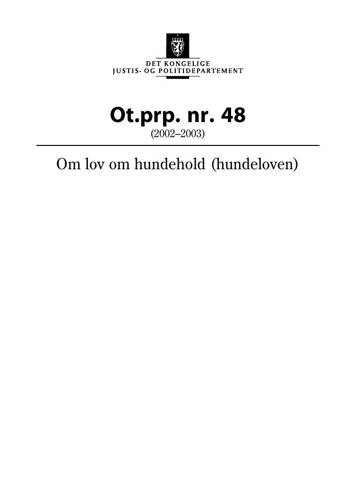 Forsiden av dokumentet Ot.prp. nr. 48 (2002-2003)