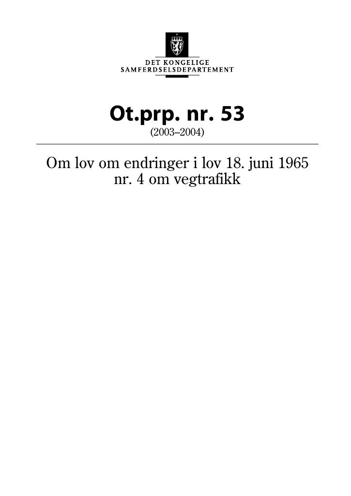 Forsiden av dokumentet Ot.prp. nr. 53 (2003-2004)