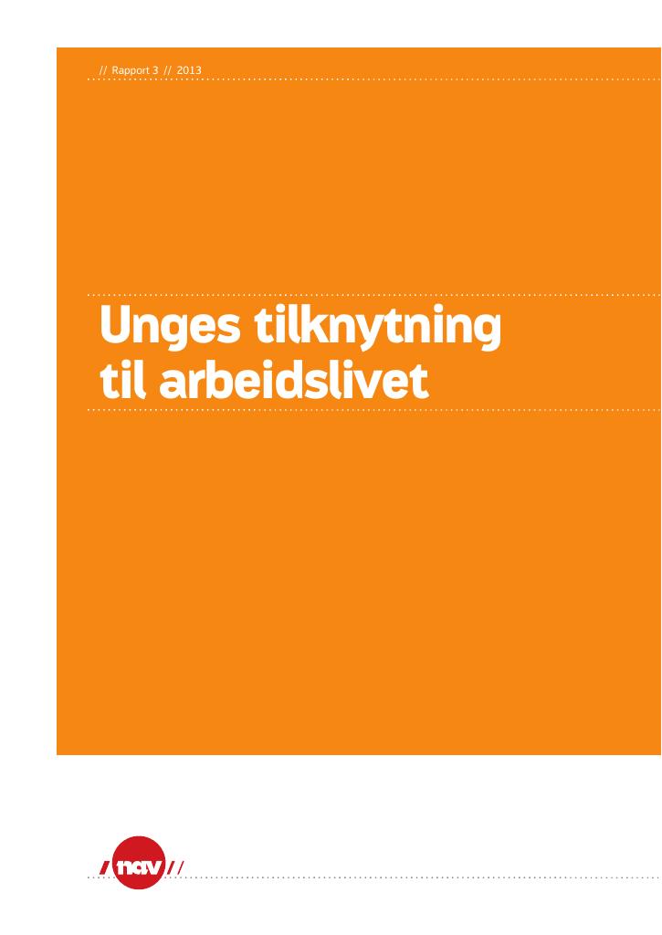 Forsiden av dokumentet Unges tilknytning til arbeidslivet