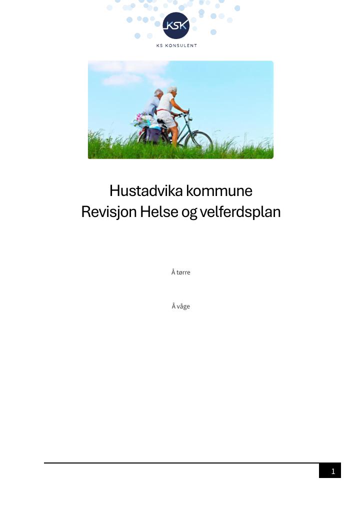 Forsiden av dokumentet Hustadvika kommune - Revisjon Helse og velferdsplan