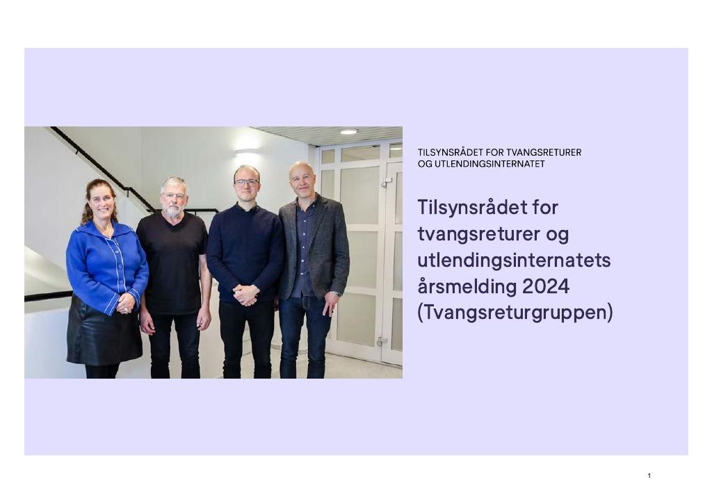 Forsiden av dokumentet Tilsynsrådet for tvangsreturer og utlendingsinternatets årsmelding 2024 (Tvangsreturgruppen)