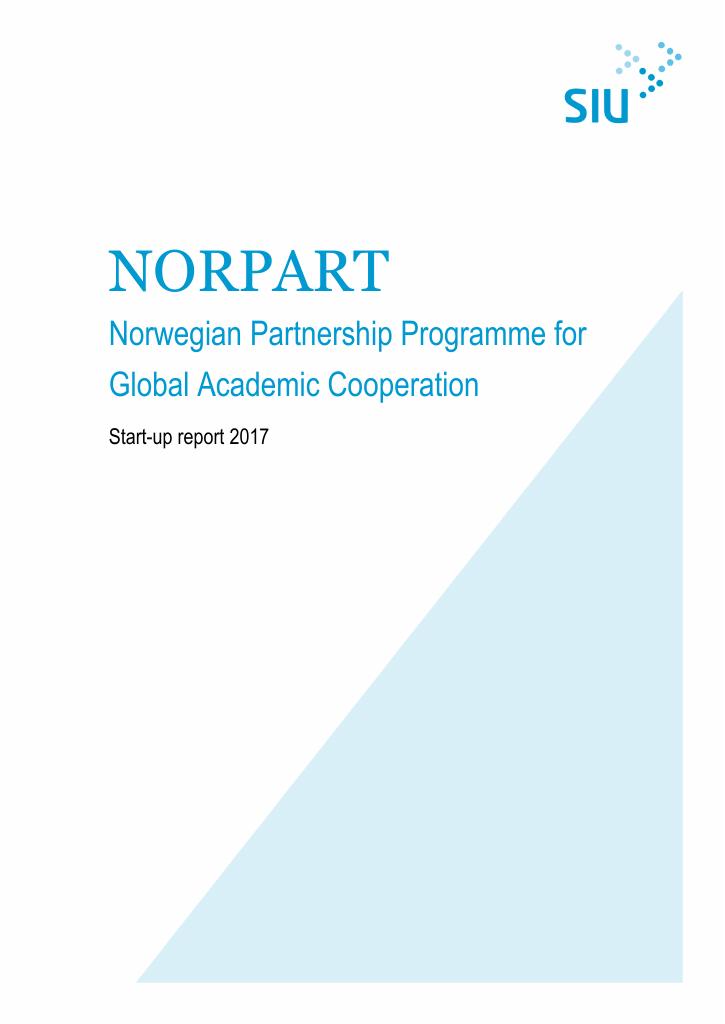 Forsiden av dokumentet NORPART - Norwegian Partnership Programme for Global Academic Cooperation