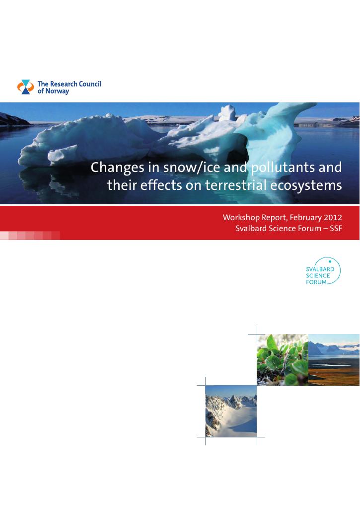 Forsiden av dokumentet Changes in snow/ice and pollutants and their effects on terestrial ecosystems