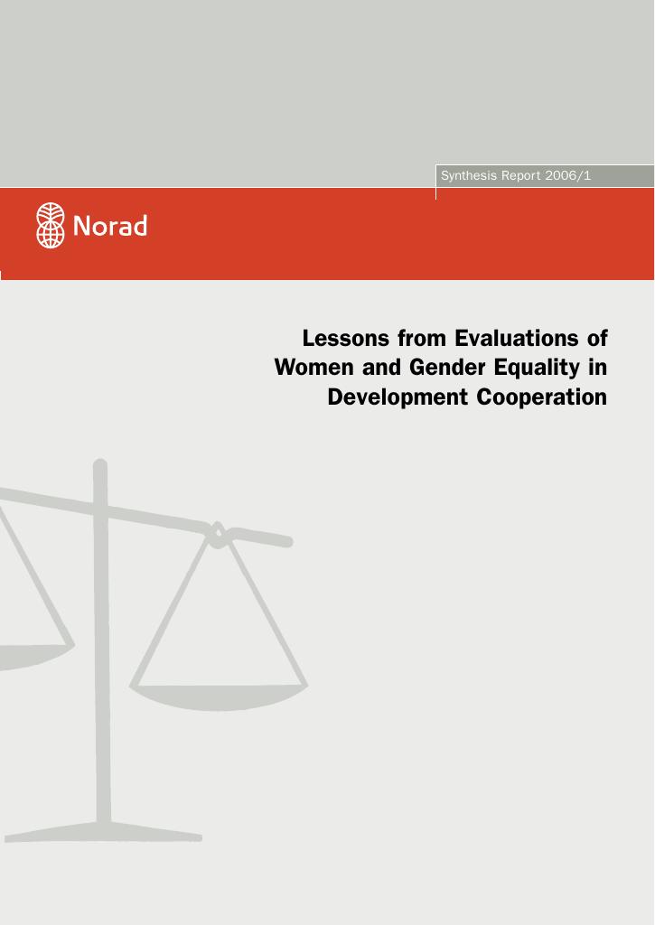 Forsiden av dokumentet Lessons from Evaluations of Women and Gender Equality in Development Cooperation