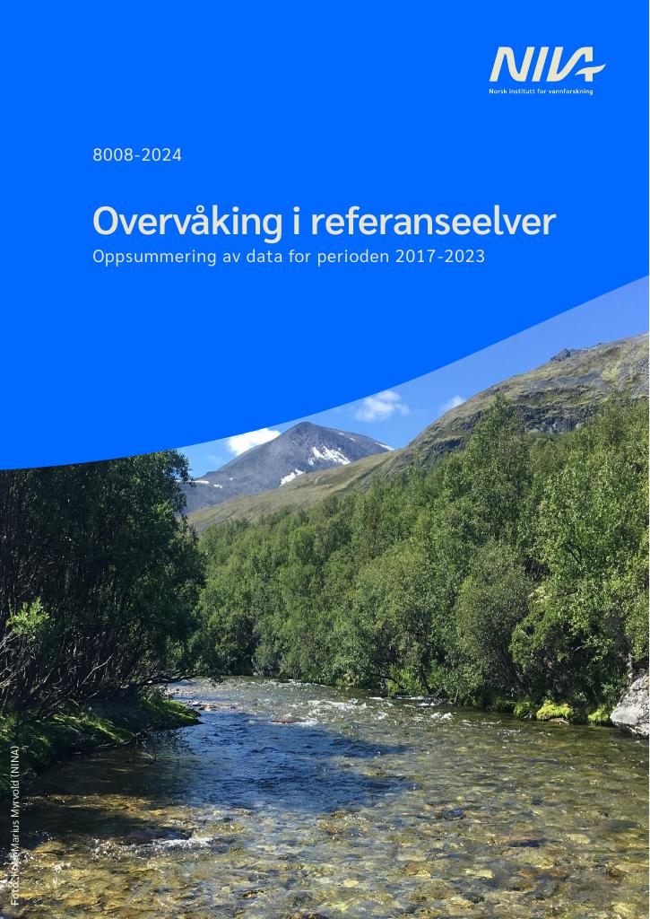 Forsiden av dokumentet Overvåking i referanseelver Oppsummering av data for perioden 2017-2023