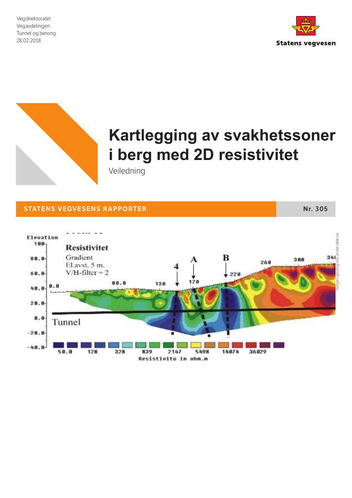 Forsiden av dokumentet Kartlegging av svakhetssoner i berg med 2D resistivitet