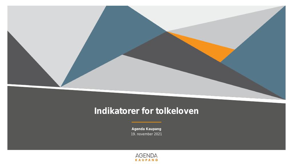 Forsiden av dokumentet Indikatorer for tolkeloven