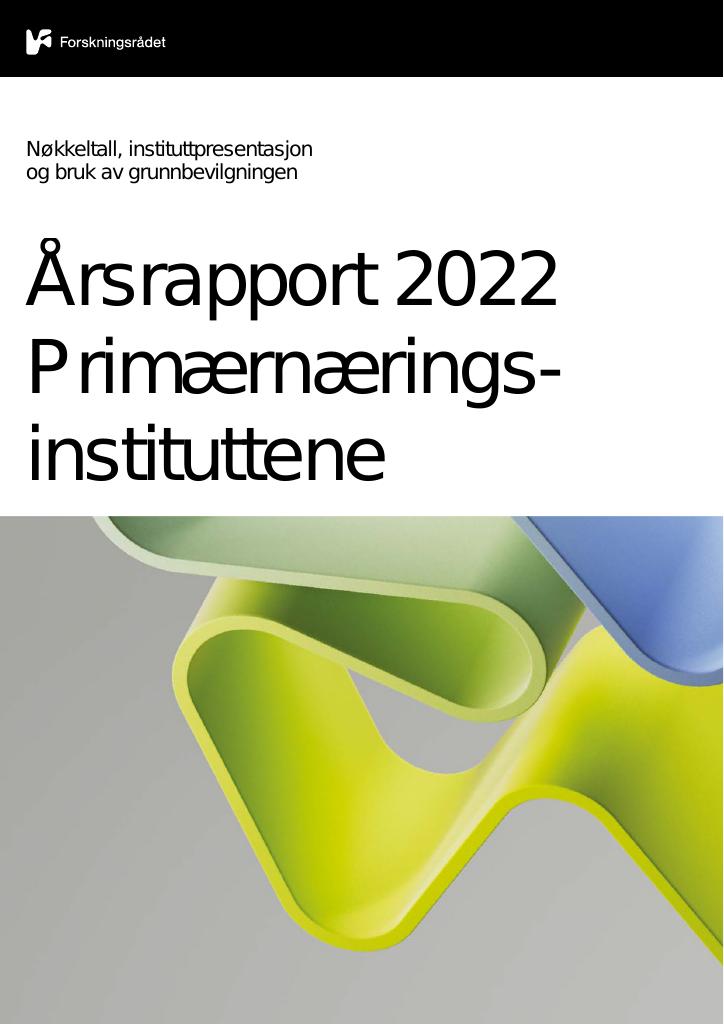 Forsiden av dokumentet Årsrapport 2022 Primærnærings-instituttene