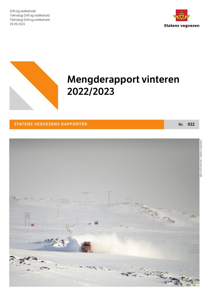 Forsiden av dokumentet Mengderapport vinteren 2022/2023
