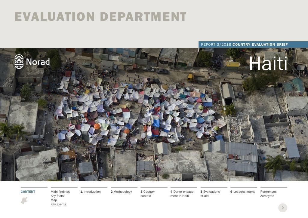 Forsiden av dokumentet Country Evaluation Brief: Haiti