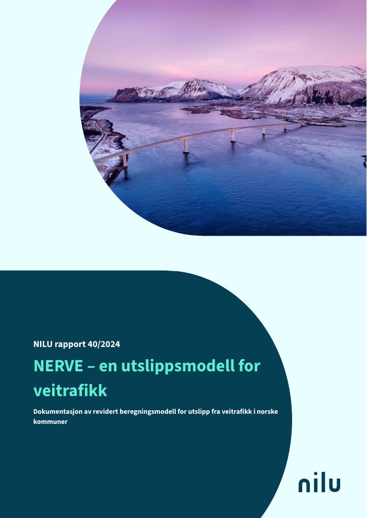 Forsiden av dokumentet NERVE – en utslippsmodell for veitrafikk : Dokumentasjon av revidert beregningsmodell for utslipp fra veitrafikk i norske kommuner