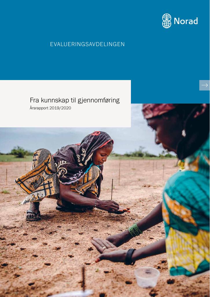 Forsiden av dokumentet Årsrapport 2019/2020: Fra kunnskap til gjennomføring
