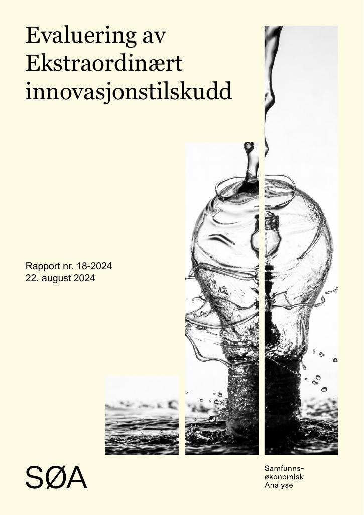 Forsiden av dokumentet Evaluering av Ekstraordinært innovasjonstilskudd