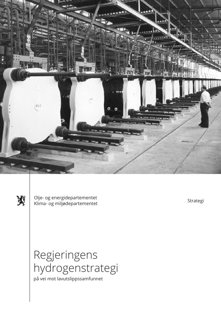 Forsiden av dokumentet Regjeringens hydrogenstrategi