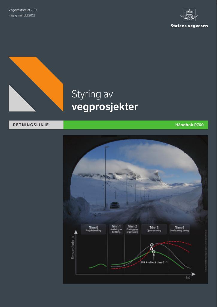 Forsiden av dokumentet Styring av vegprosjekter: retningslinje [Håndbok R760]