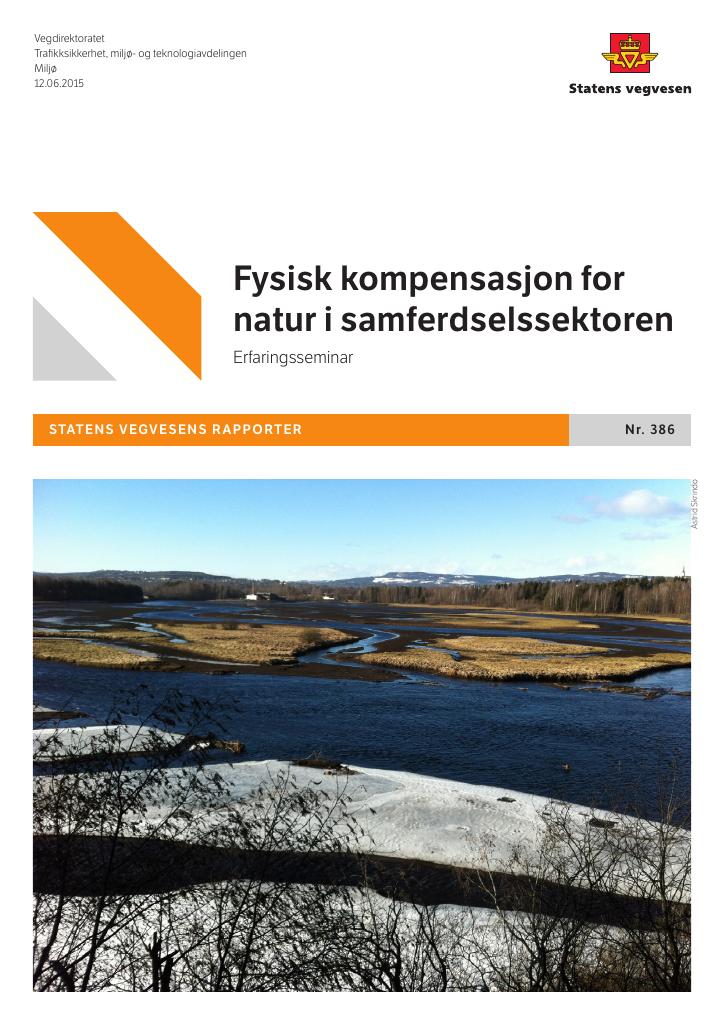 Forsiden av dokumentet Fysisk kompensasjon for natur i samferdselssektoren