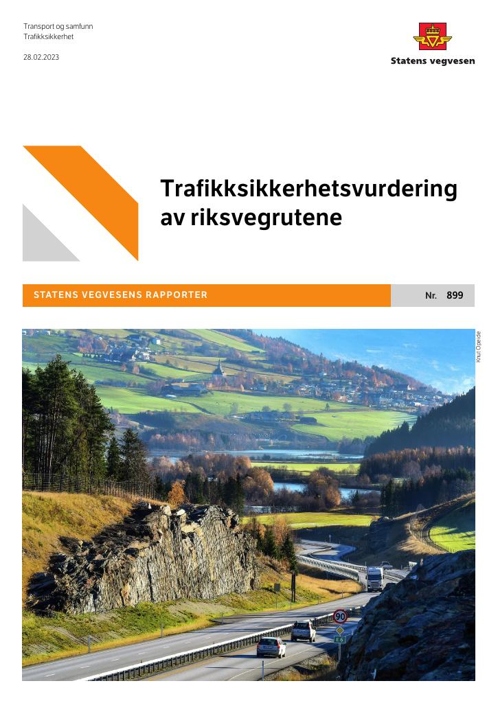 Forsiden av dokumentet Trafikksikkerhetsvurdering av riksvegrutene