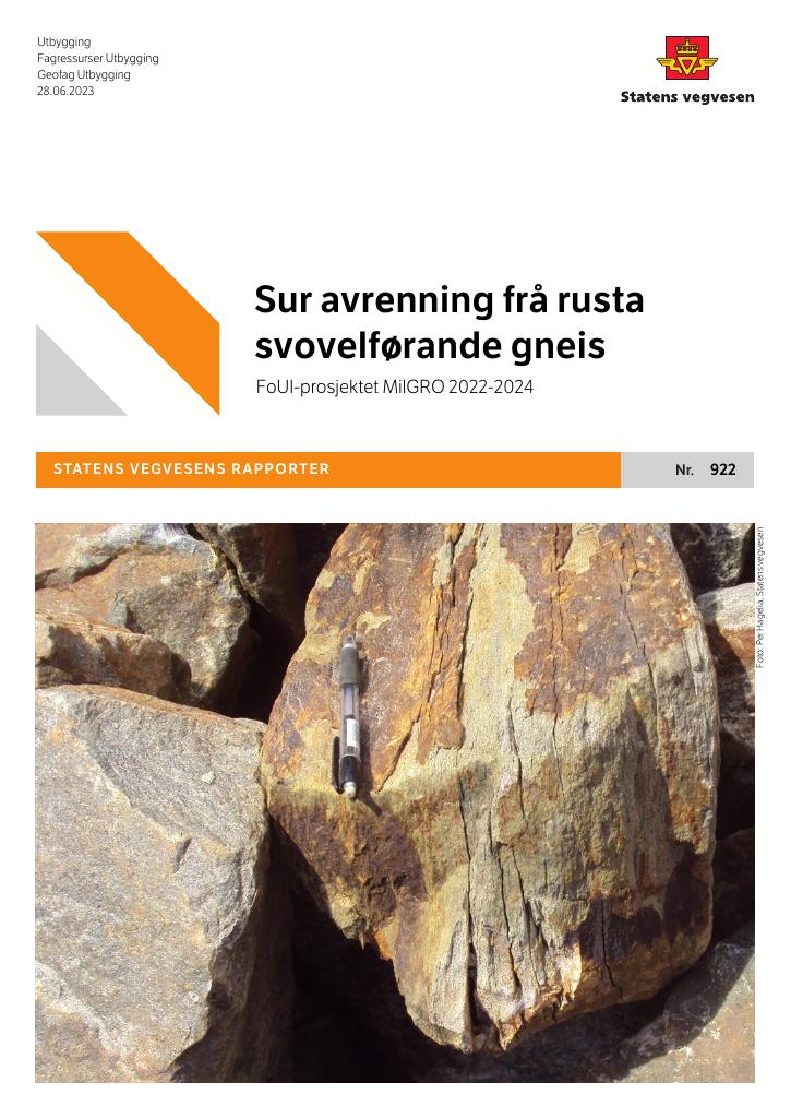 Forsiden av dokumentet Sur avrenning frå rusta svovelførande gneis