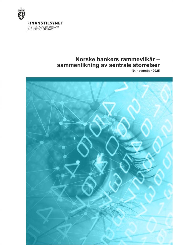 Forsiden av dokumentet Norske bankers rammevilkår – sammenlikning av sentrale størrelser