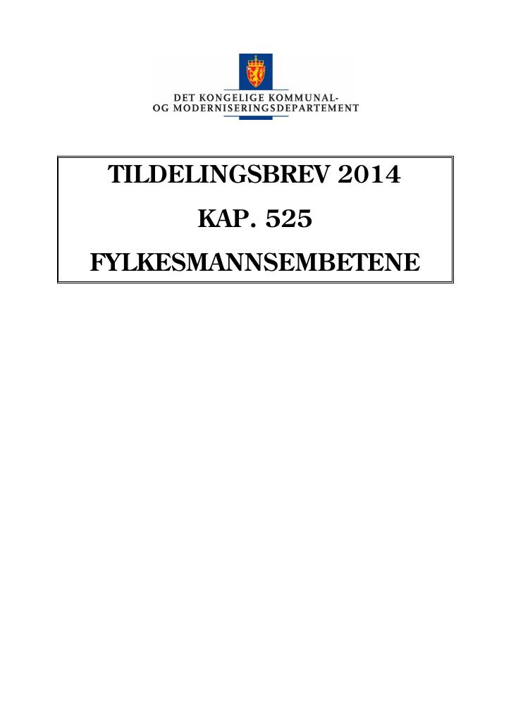 Forsiden av dokumentet Tildelingsbrev (pdf)