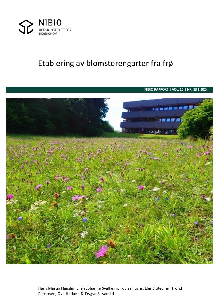 Forsiden av dokumentet Etablering av blomsterengarter fra frø