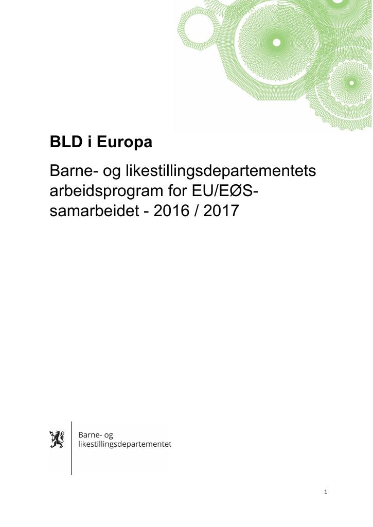 Forsiden av dokumentet BLD i Europa