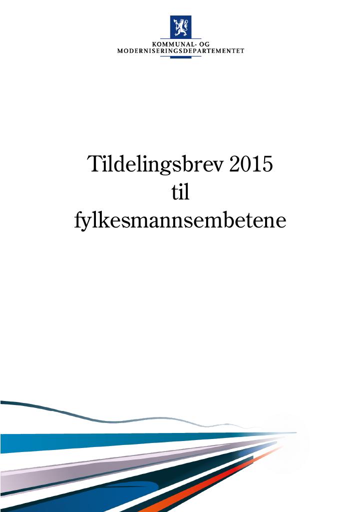Forsiden av dokumentet Tildelingsbrev