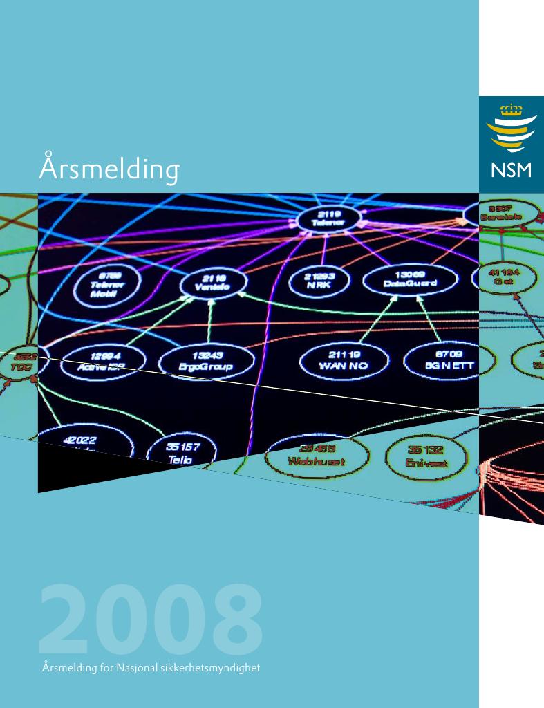 Forsiden av dokumentet Årsrapport Nasjonal sikkerhetsmyndighet 2008