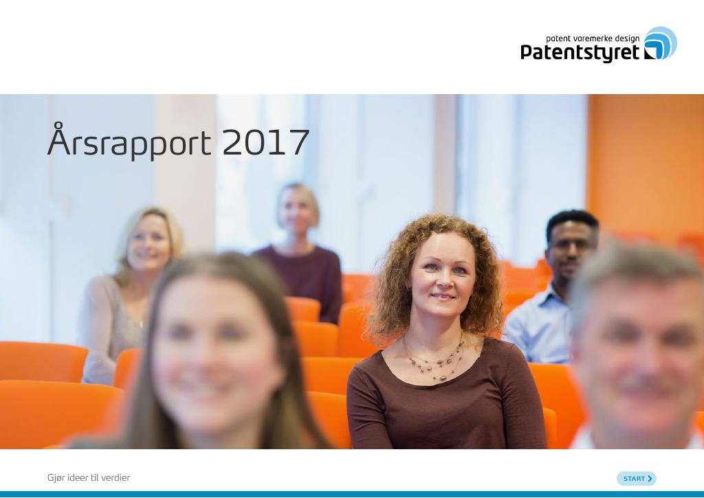 Forsiden av dokumentet Årsrapport Patentstyret 2017
