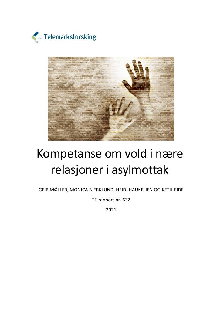 Forsiden av dokumentet Kompetanse om vold i nære relasjoner i asylmottak