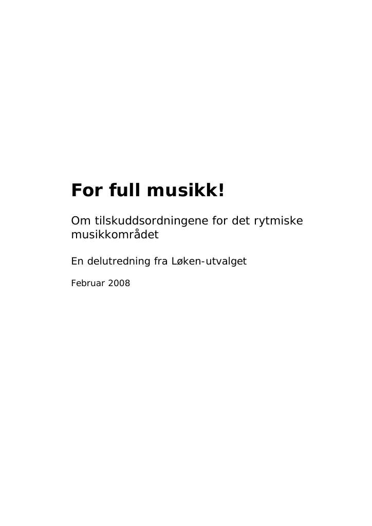 Forsiden av dokumentet For full musikk!