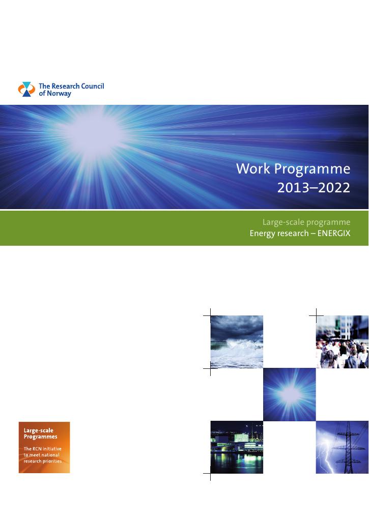 Forsiden av dokumentet Work Programme for ENERGIX 2013 - 2022