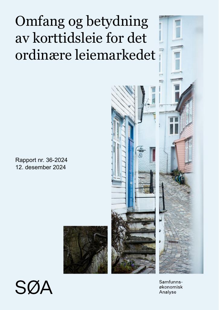 Forsiden av dokumentet Omfang og betydning av korttidsleie for det ordinære leiemarkedet