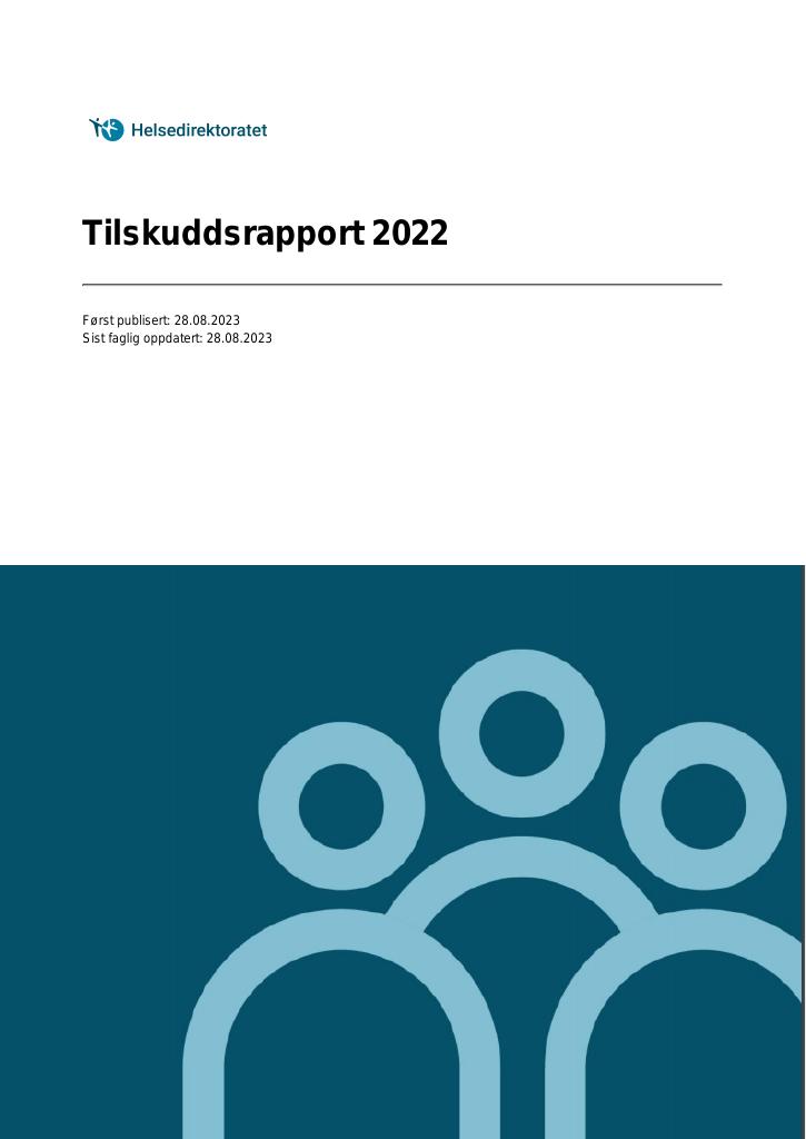 Forsiden av dokumentet Tilskuddsrapport 2022