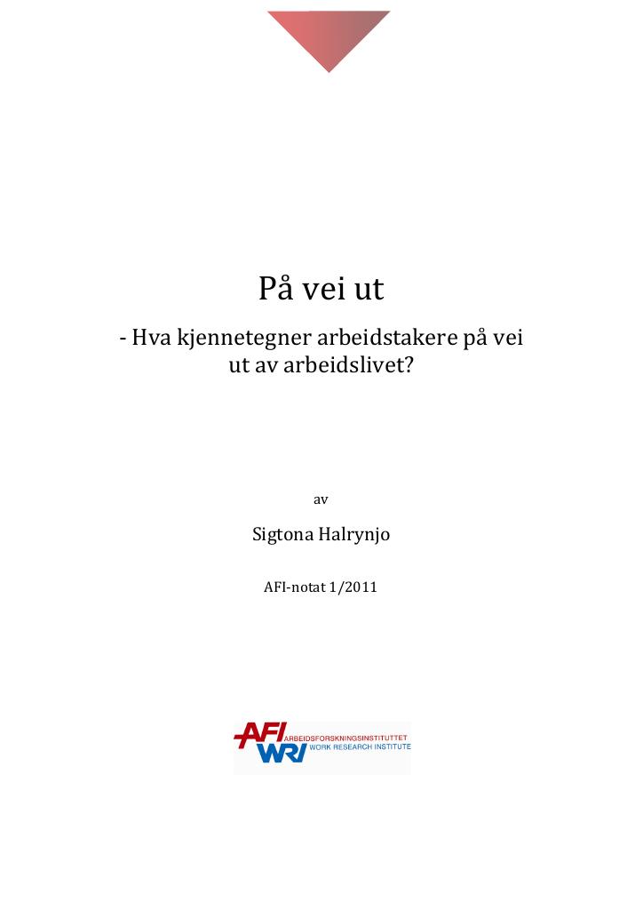 Forsiden av dokumentet På vei ut
