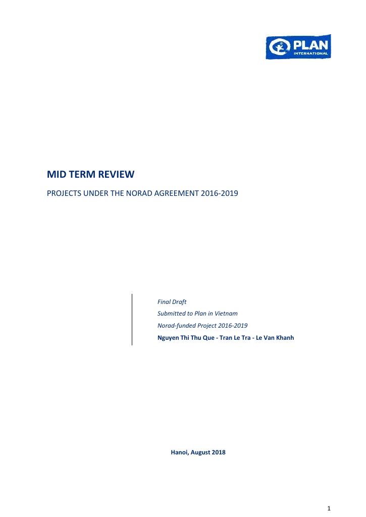 Forsiden av dokumentet Projects Under the Norad Agreement 2016-2019.