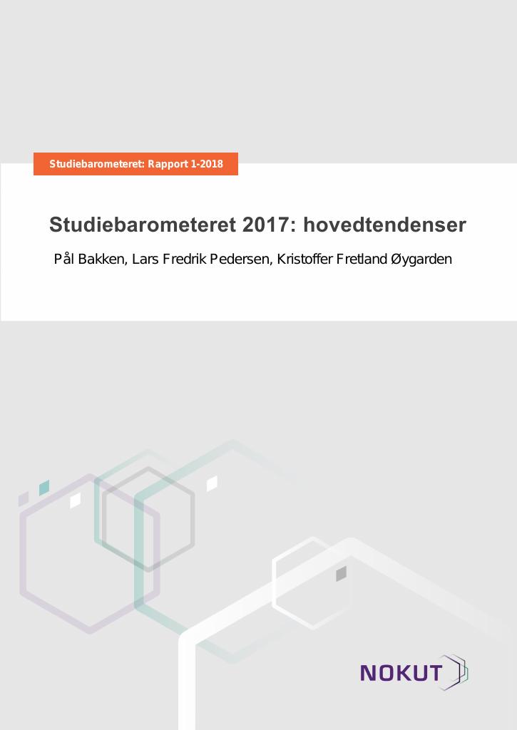 Forsiden av dokumentet Studiebarometeret 2017: hovedtendenser